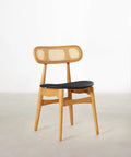 Chaise de salle à manger en bois rembourrée Flora