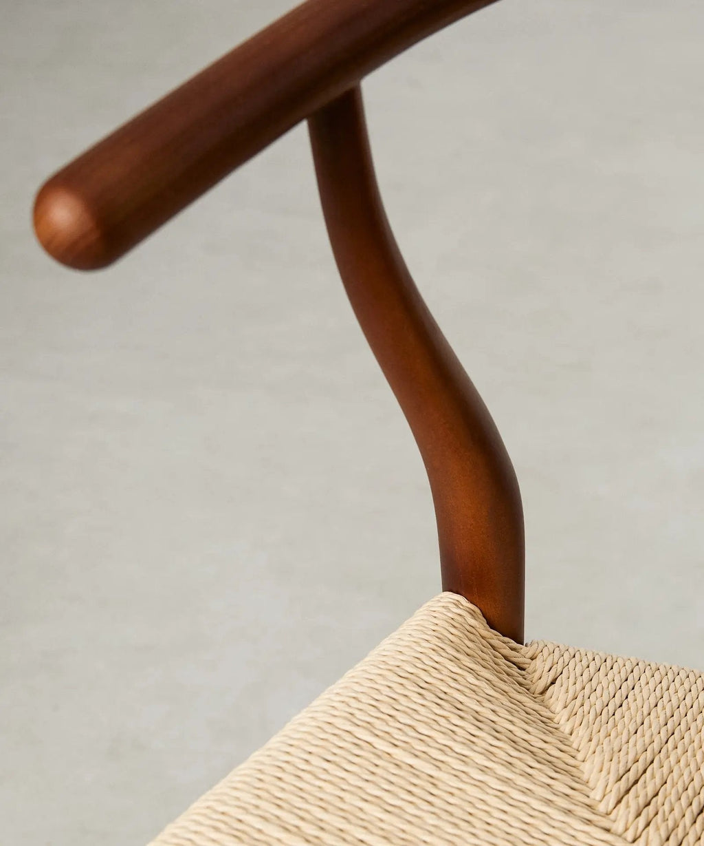 Chaise de salle à manger en bois et corde tressée Leena