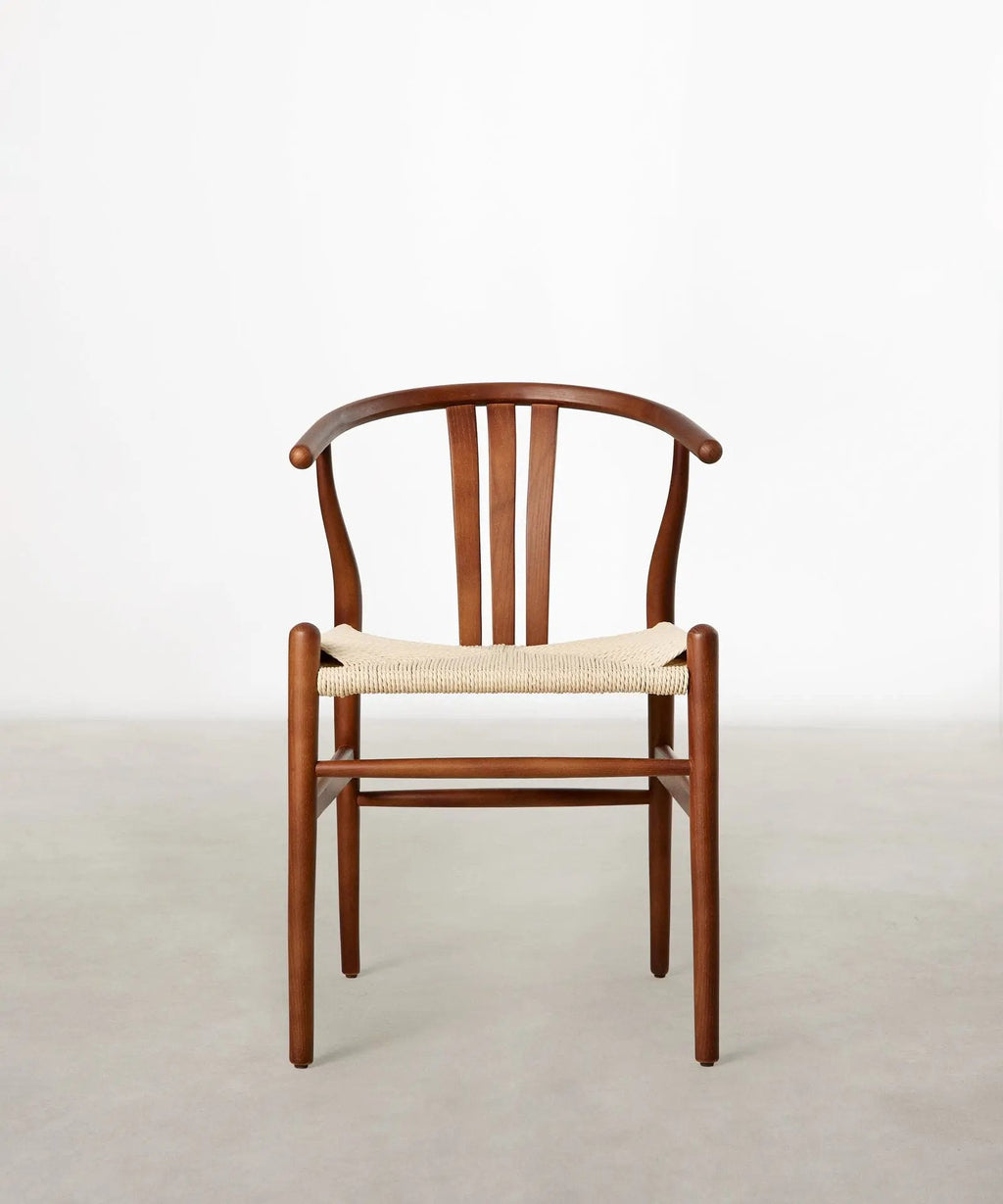 Chaise de salle à manger en bois et corde tressée Leena