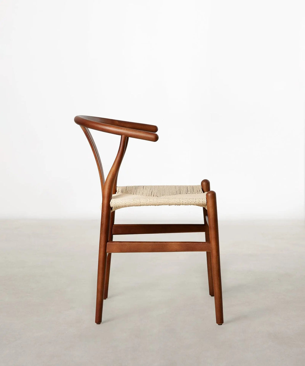 Chaise de salle à manger en bois et corde tressée Leena
