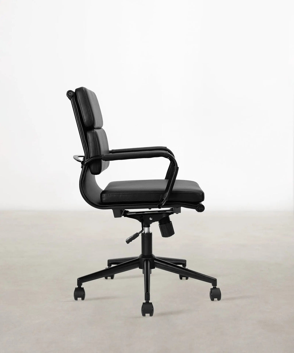 Chaise de bureau en similicuir Belmont Low Back - Black Edition