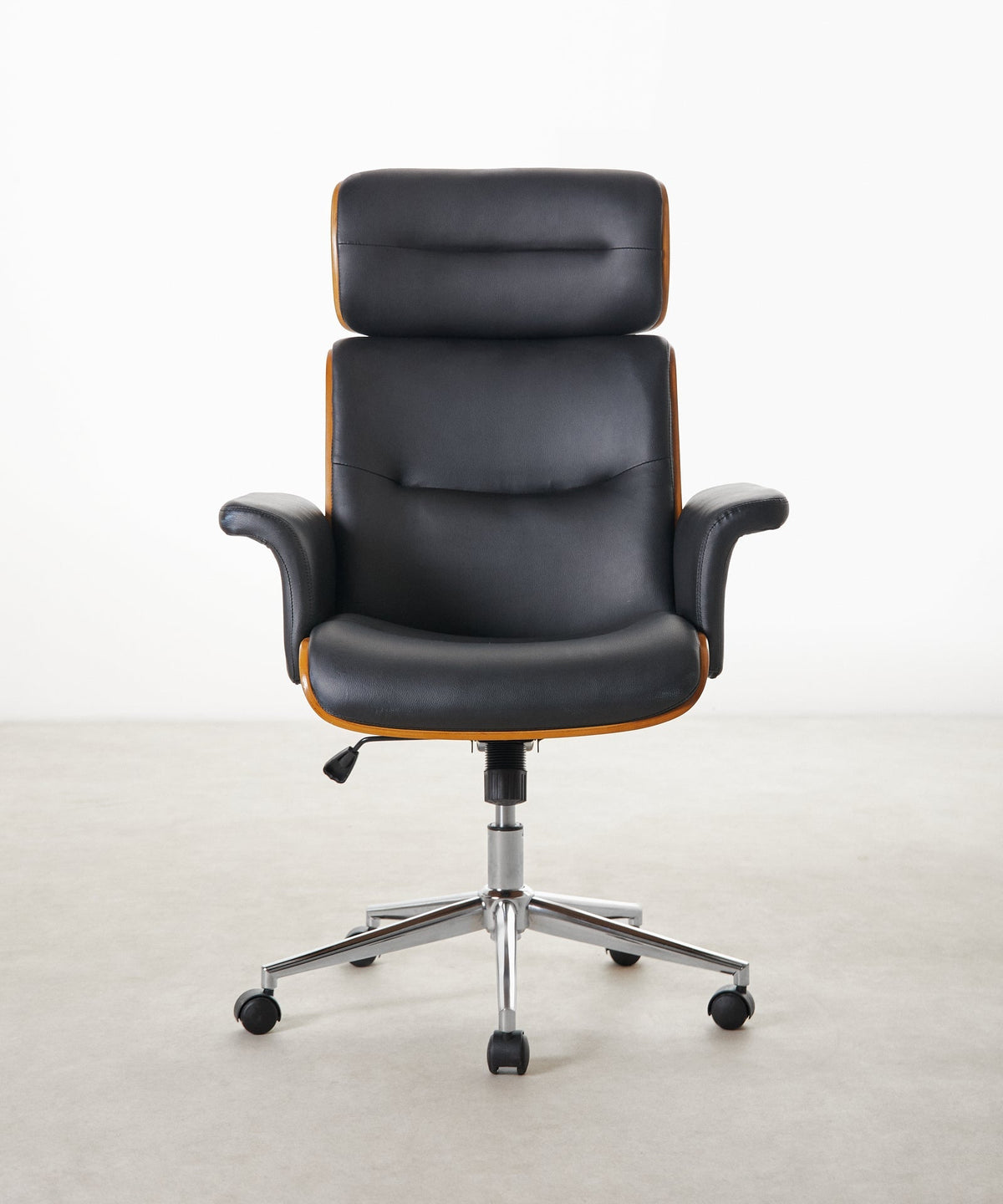 Chaise de bureau en similicuir et bois Baltic