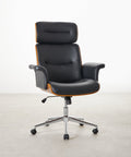 Chaise de bureau en similicuir et bois Baltic