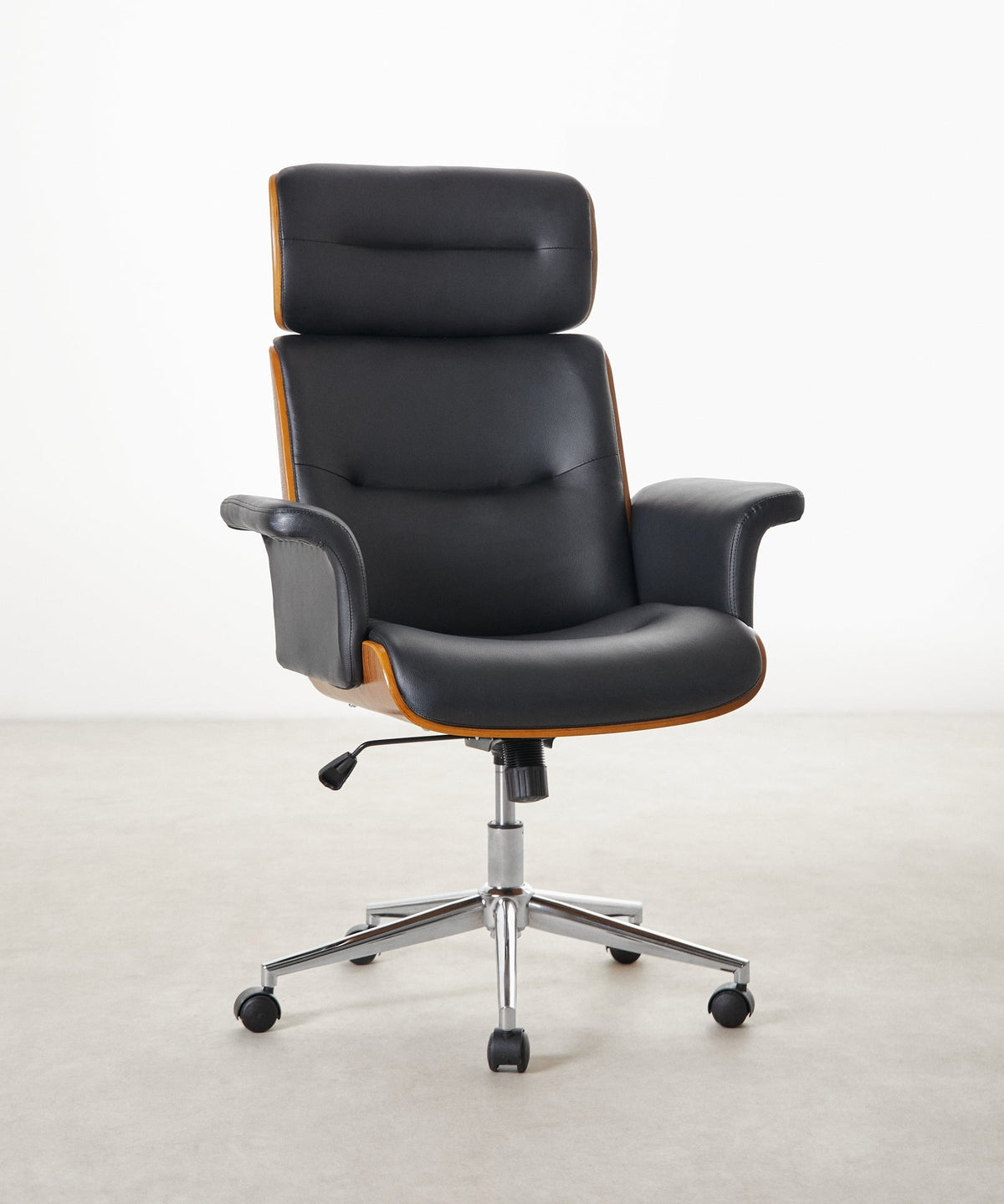 Chaise de bureau en similicuir et bois Baltic