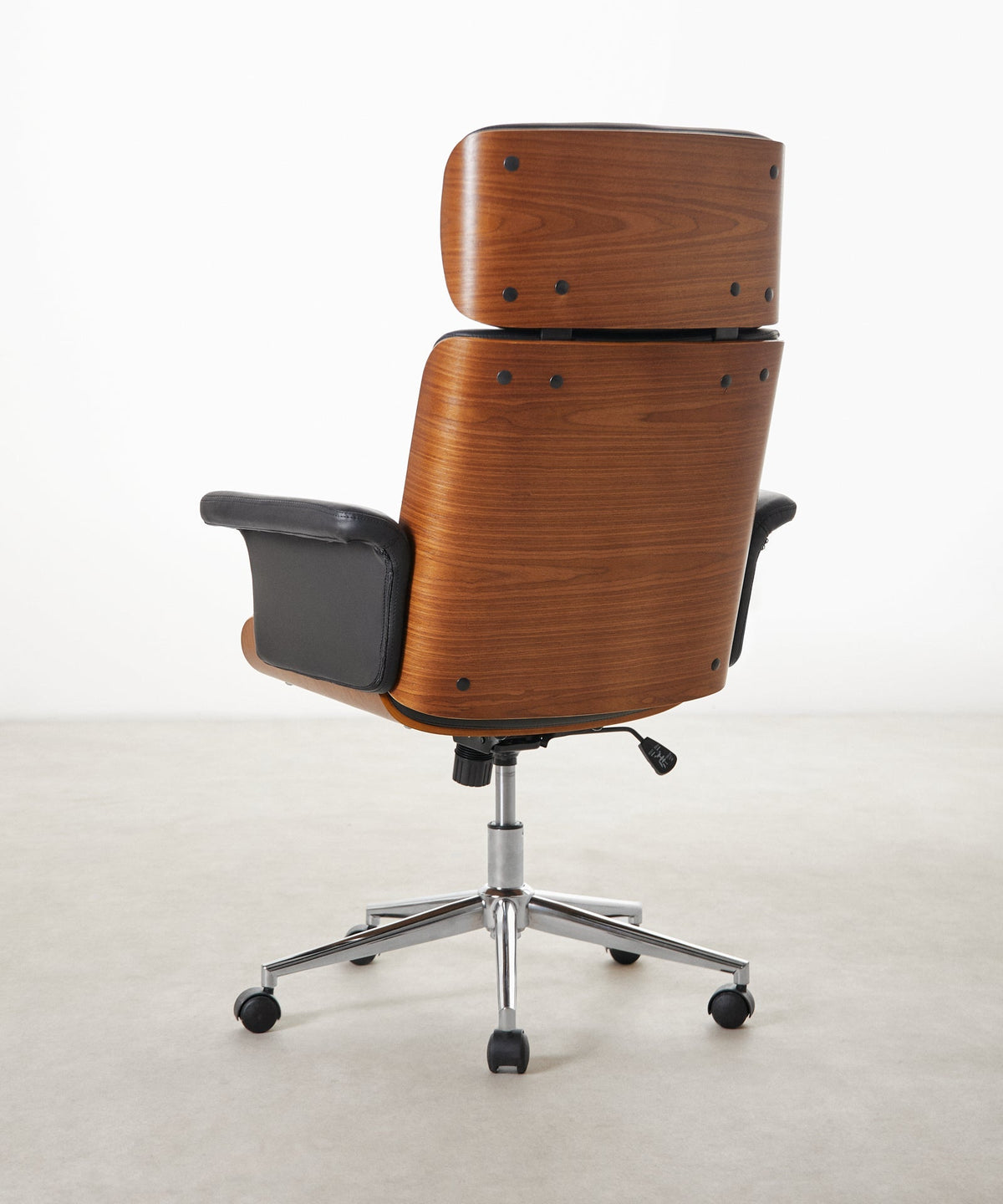 Chaise de bureau en similicuir et bois Baltic