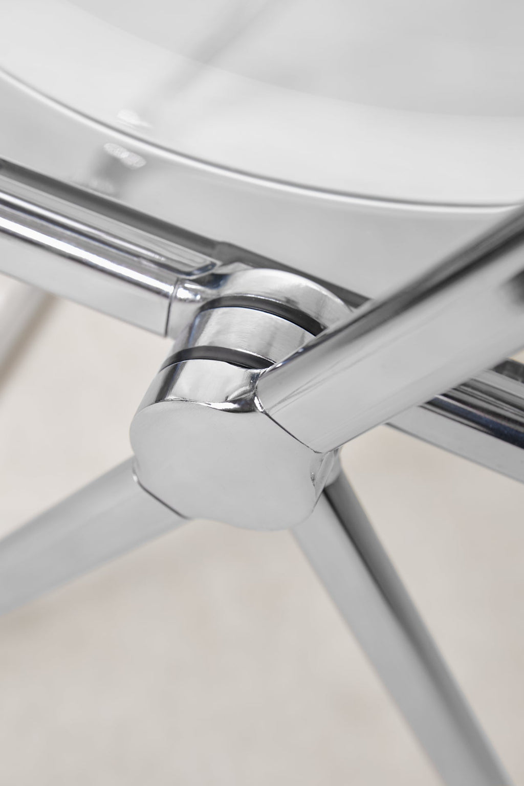 Chaise pliante en acier chromé Luma