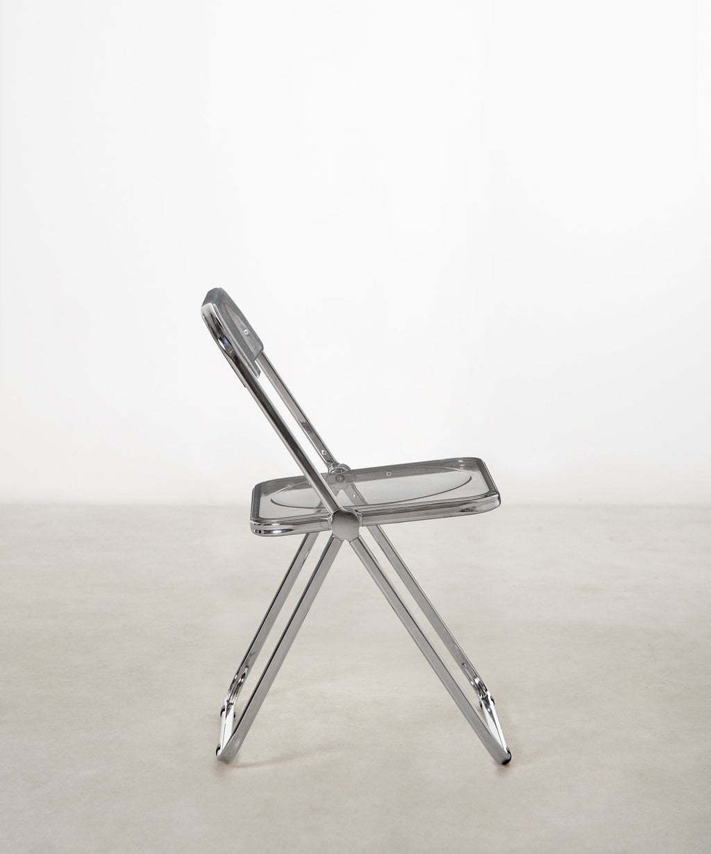 Chaise pliante en acier chromé Luma