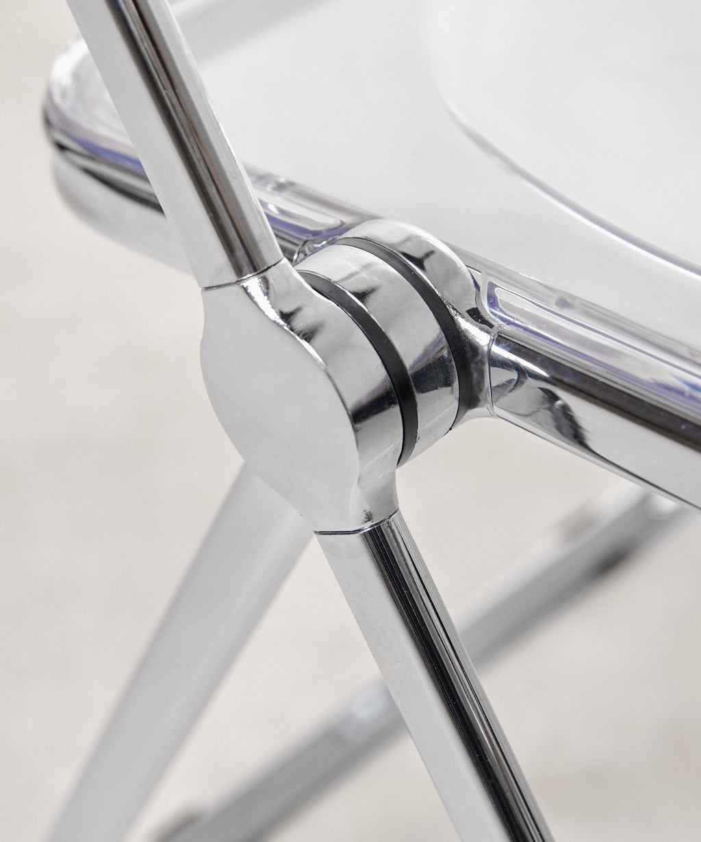Chaise pliante en acier chromé Luma