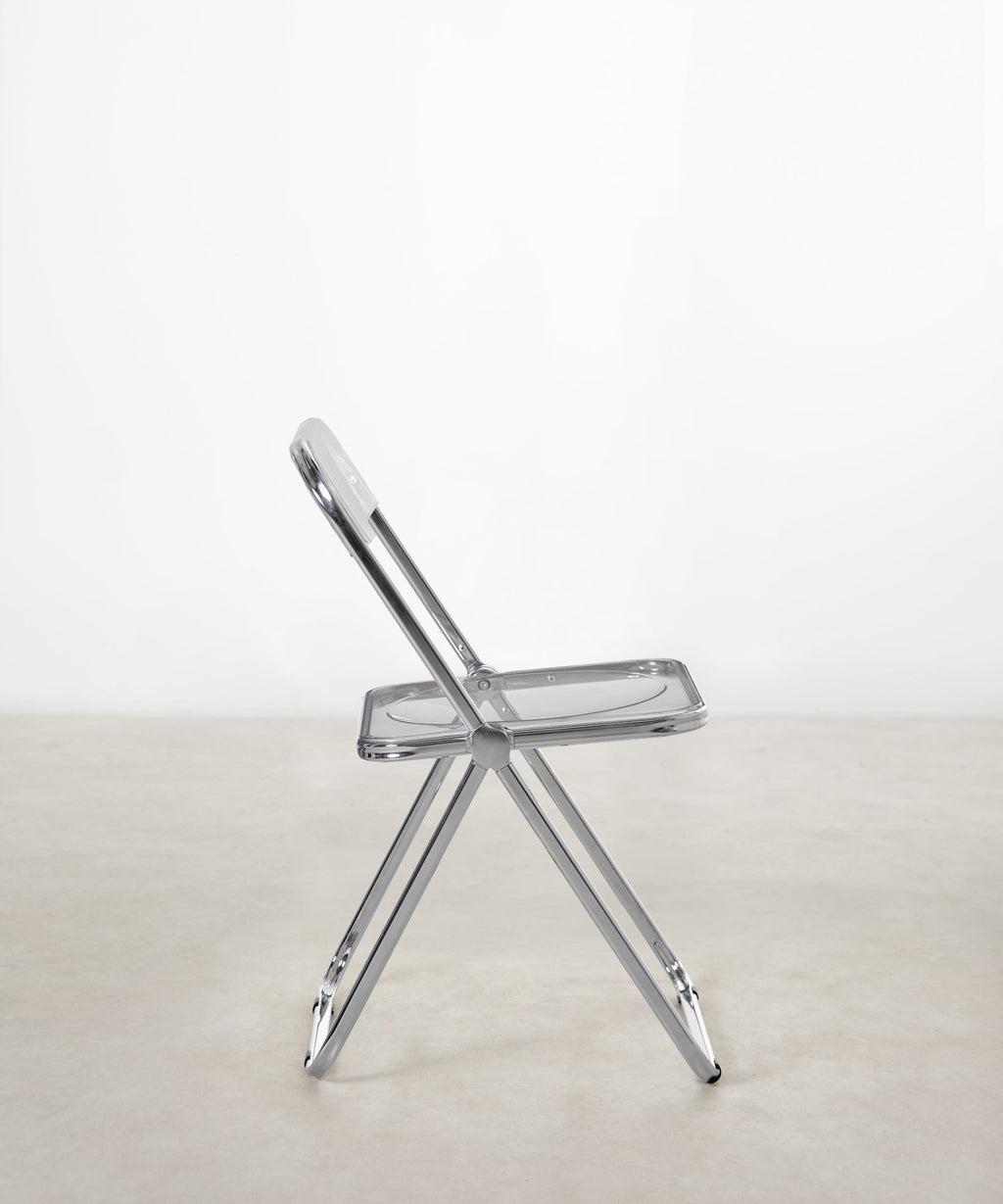 Chaise pliante en acier chromé Luma