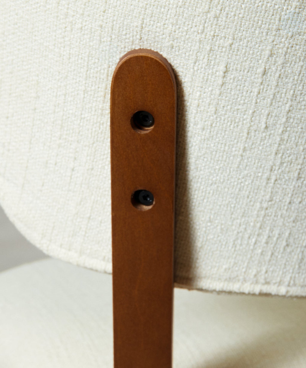 Chaise de salle à manger en bois et rembourrée Benton