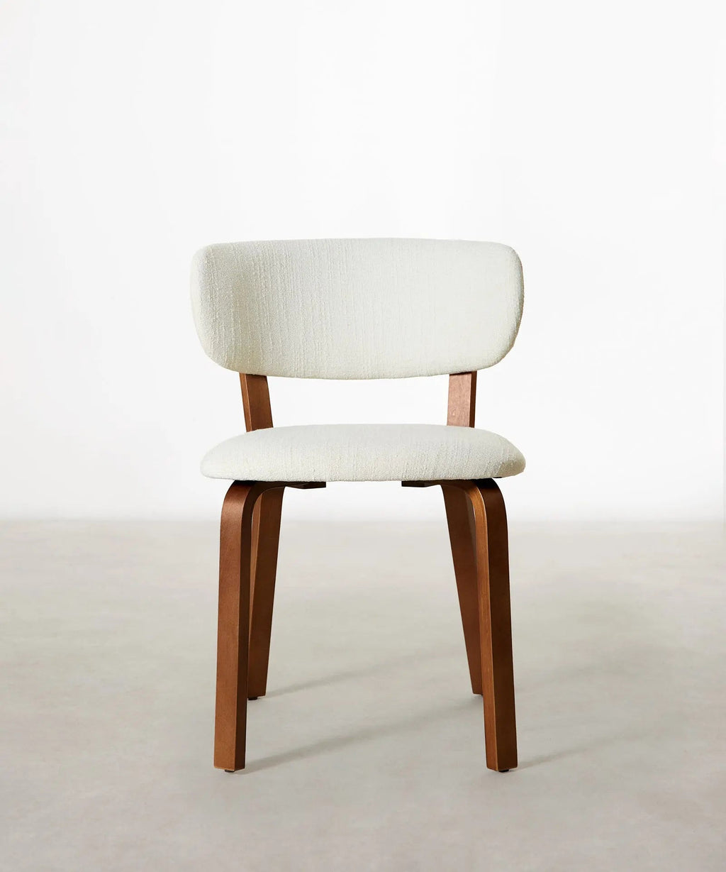Chaise de salle à manger en bois et rembourrée Benton