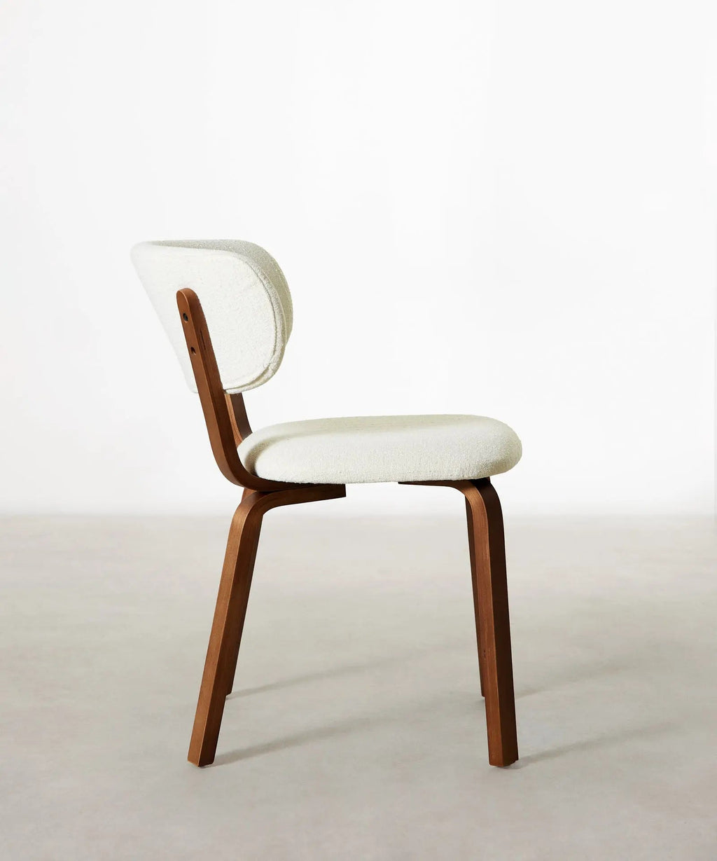 Chaise de salle à manger en bois et rembourrée Benton