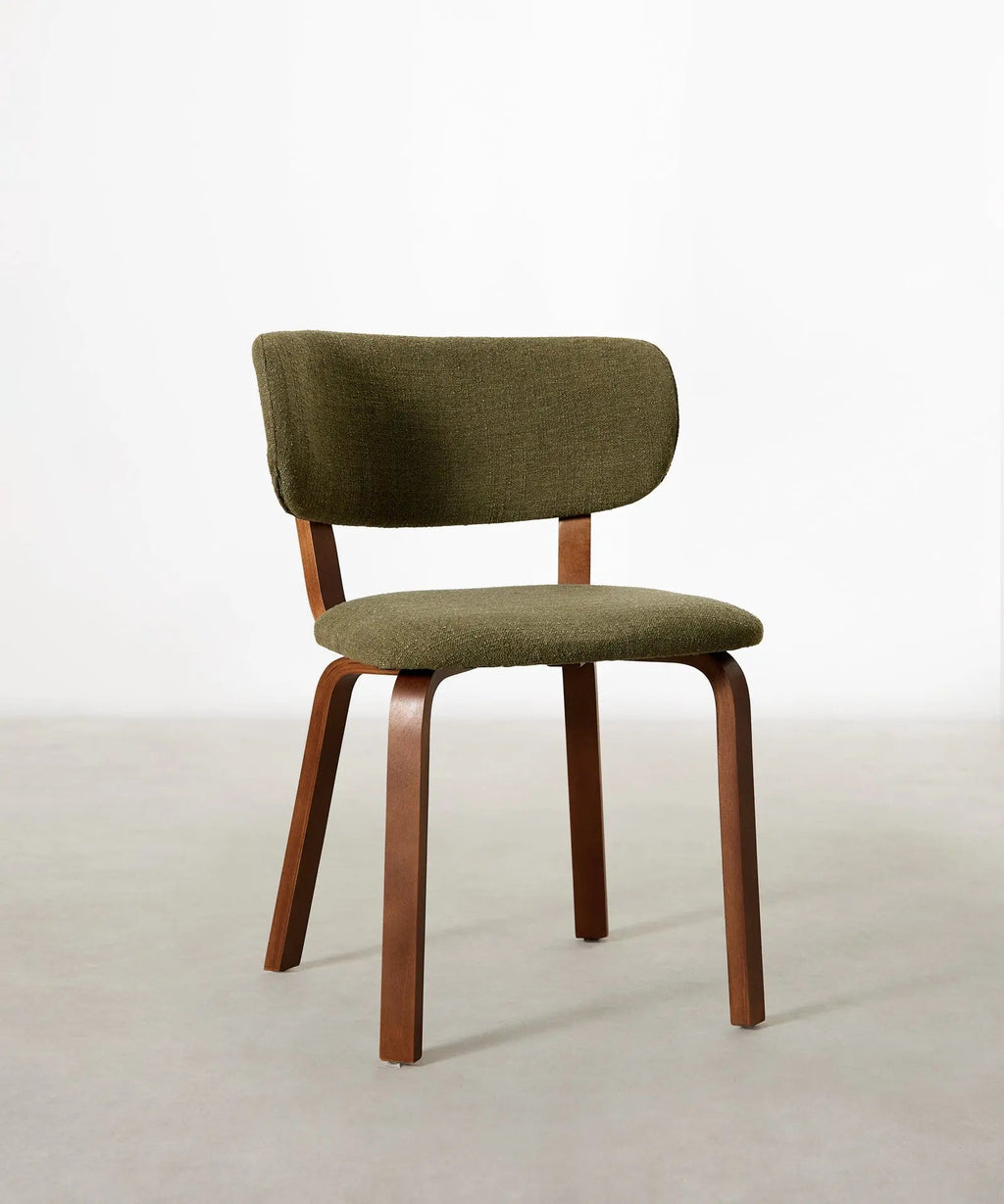 Chaise de salle à manger en bois et rembourrée Benton