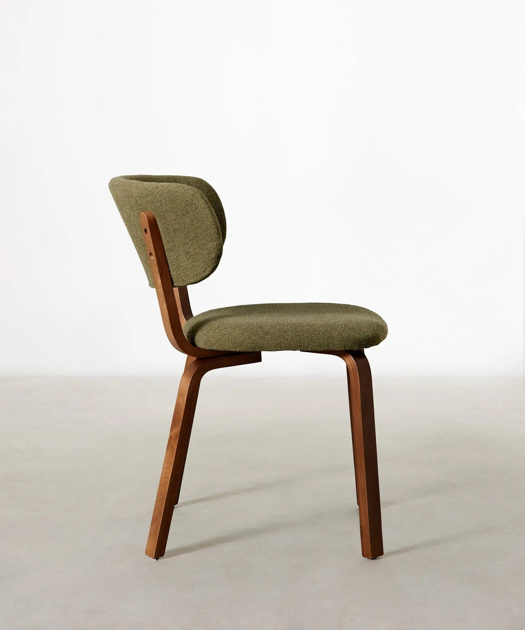 Chaise de salle à manger en bois et rembourrée Benton