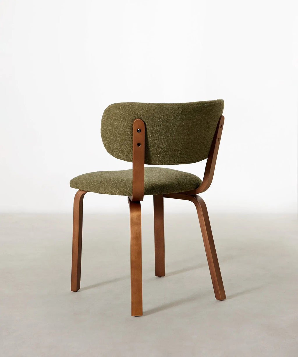 Chaise de salle à manger en bois et rembourrée Benton