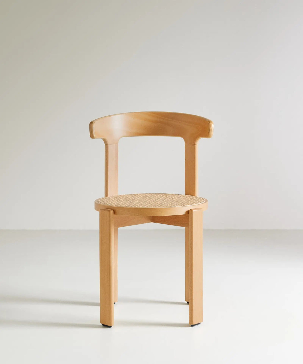 Chaise de salle à manger en bois et rotin Delia