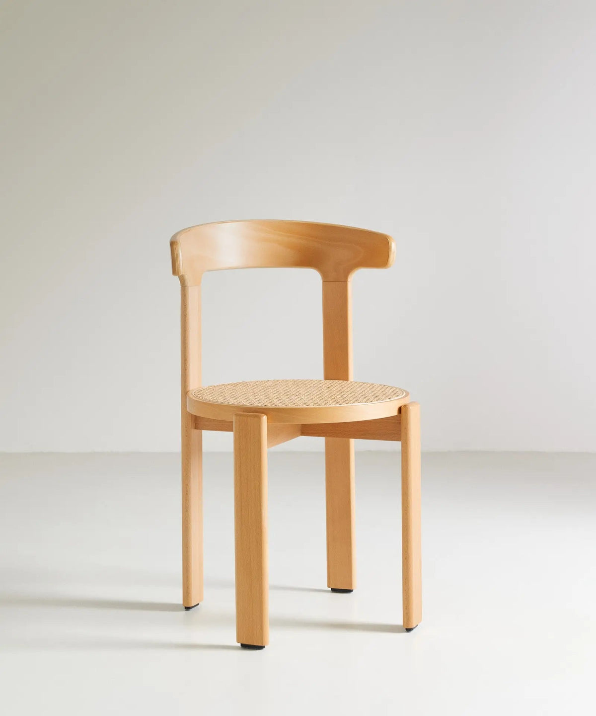 Chaise de salle à manger en bois et rotin Delia