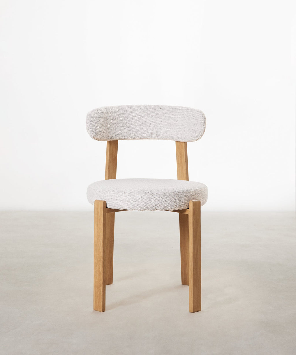 Chaise de Salle à Manger Rembourrée en Métal Effet Bois Aura