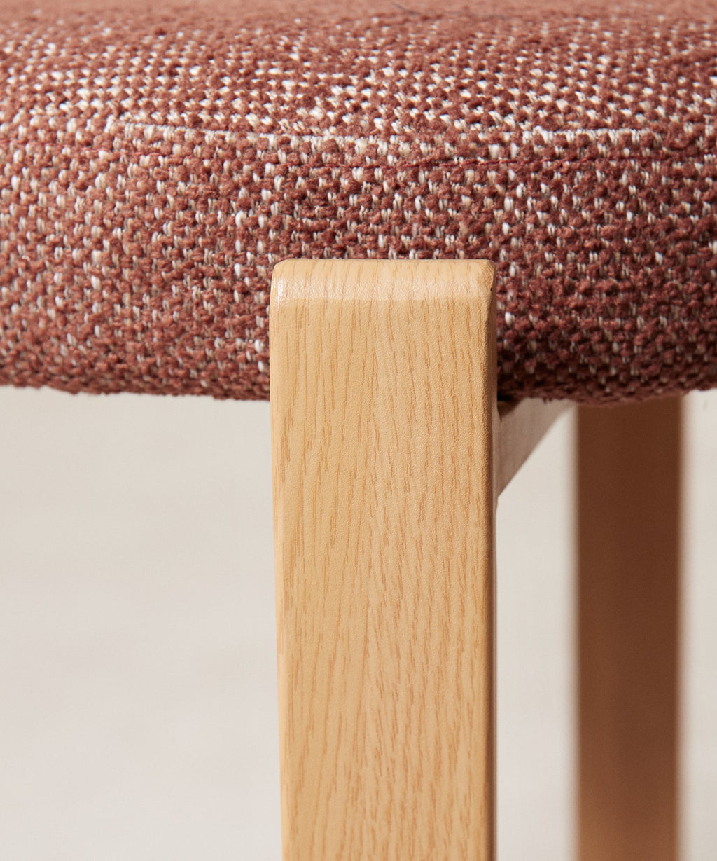 Chaise de Salle à Manger Rembourrée en Métal Effet Bois Aura
