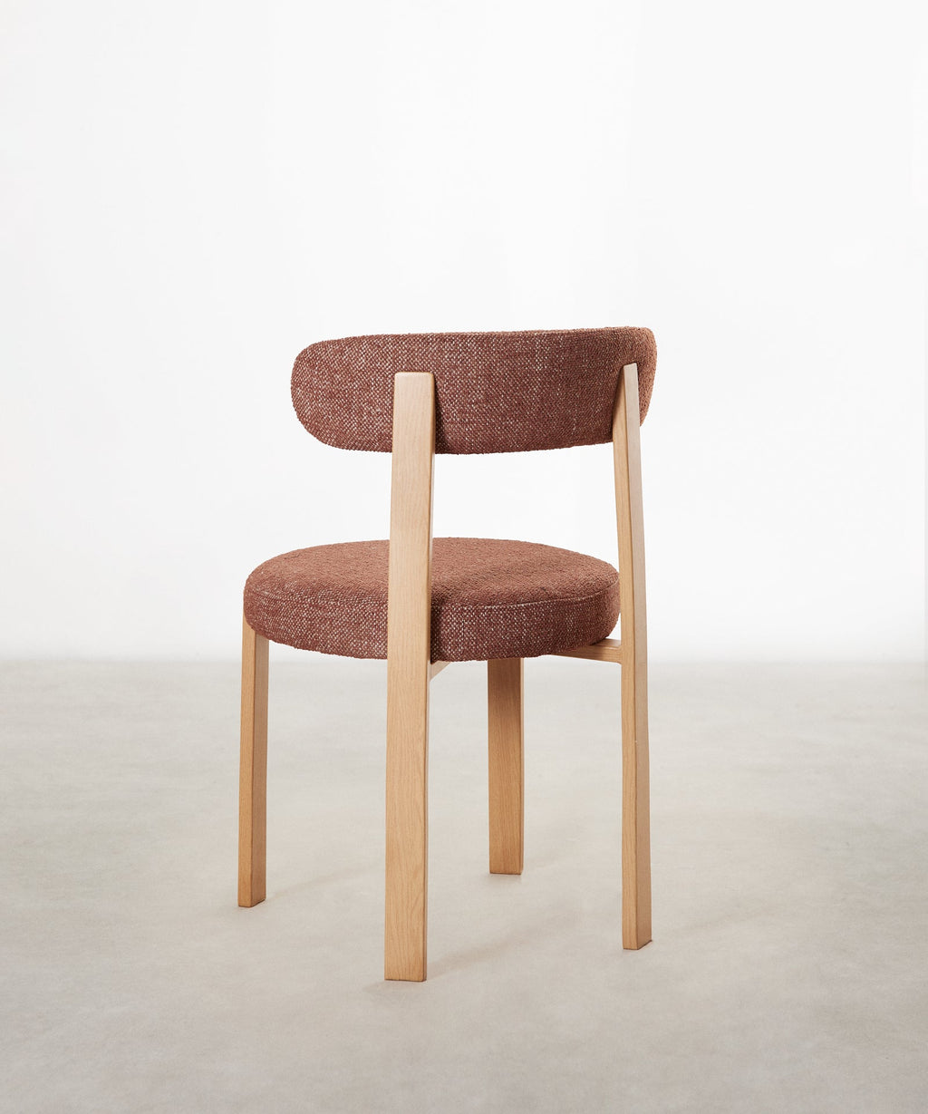 Chaise de Salle à Manger Rembourrée en Métal Effet Bois Aura