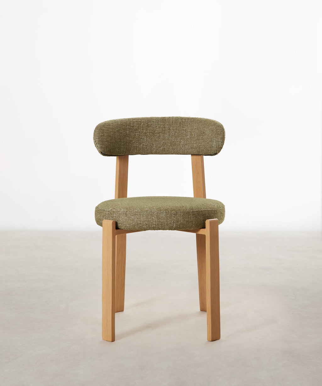 Chaise de Salle à Manger Rembourrée en Métal Effet Bois Aura
