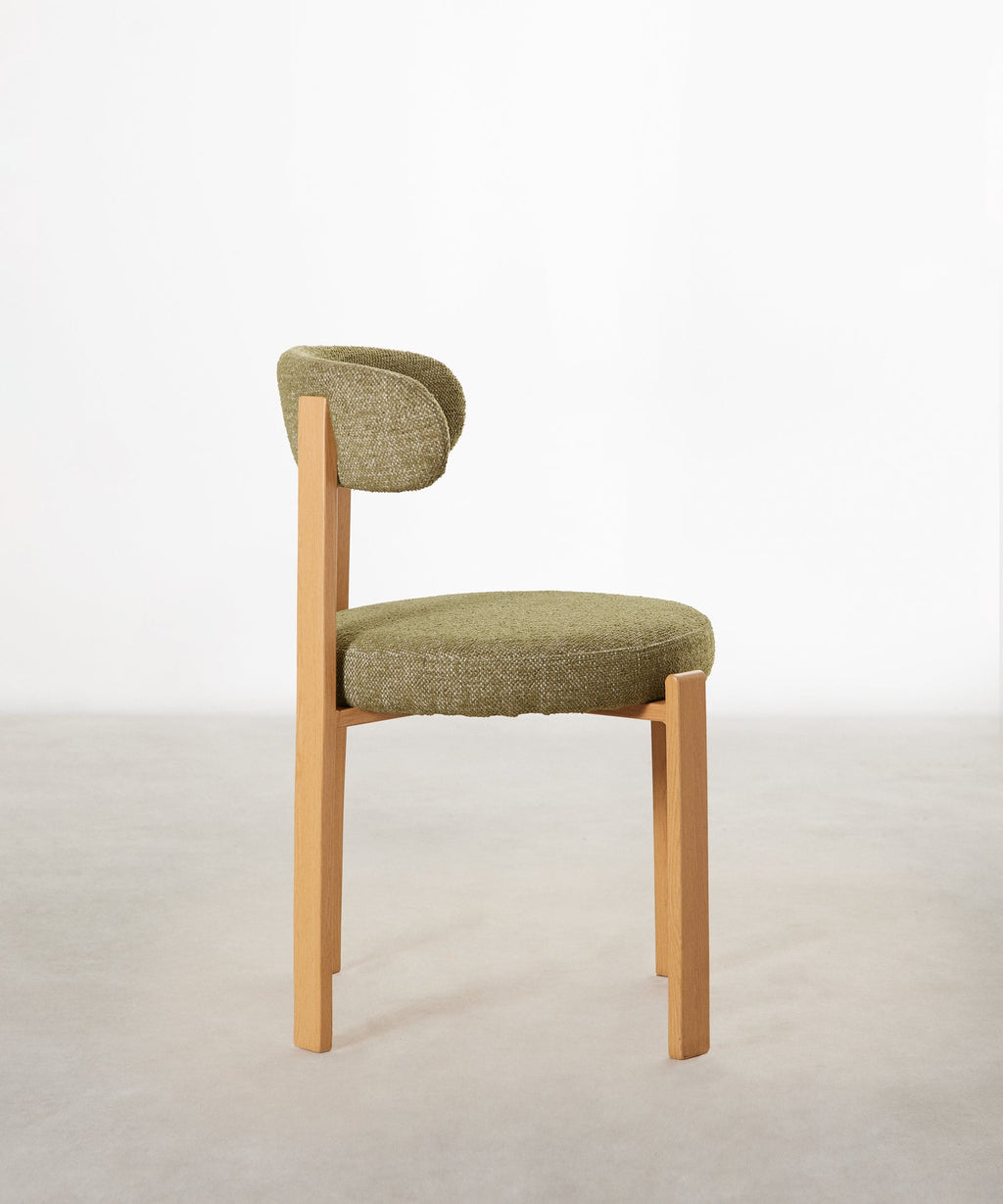 Chaise de Salle à Manger Rembourrée en Métal Effet Bois Aura
