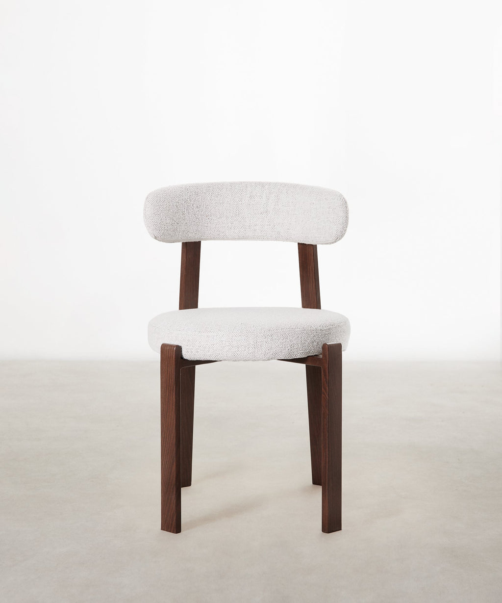 Chaise de Salle à Manger Rembourrée en Métal Effet Bois Aura