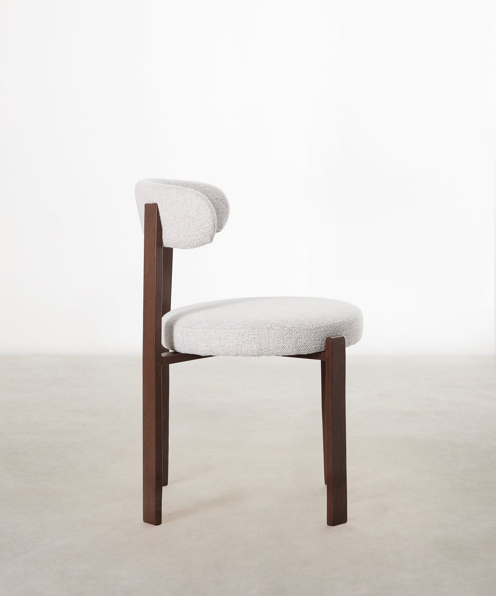 Chaise de Salle à Manger Rembourrée en Métal Effet Bois Aura