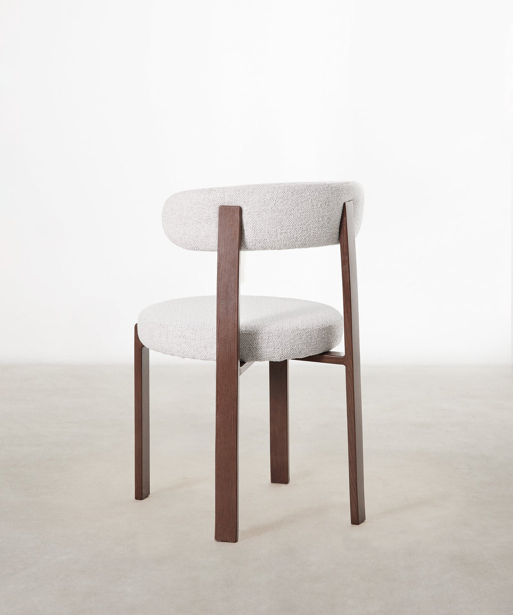 Chaise de Salle à Manger Rembourrée en Métal Effet Bois Aura