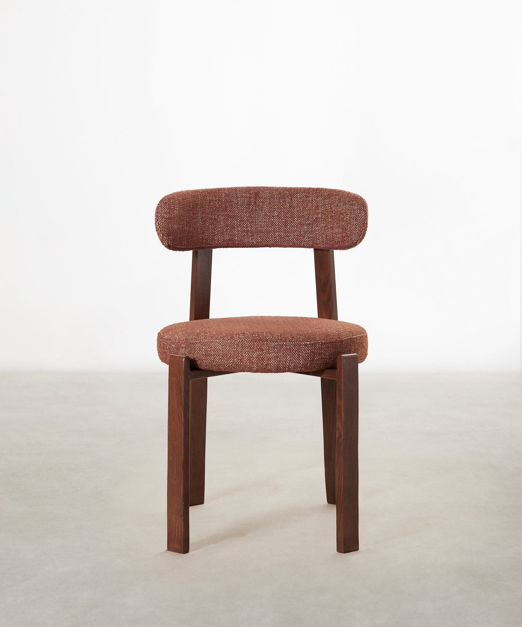 Chaise de Salle à Manger Rembourrée en Métal Effet Bois Aura