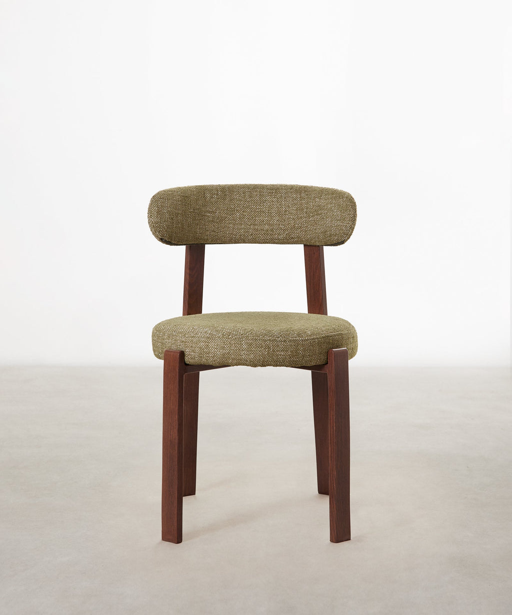 Chaise de Salle à Manger Rembourrée en Métal Effet Bois Aura