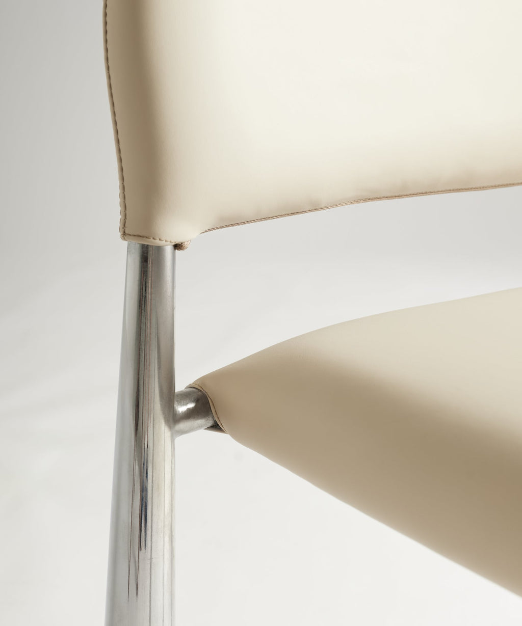 Chaise de salle à manger en métal rembourré Blair