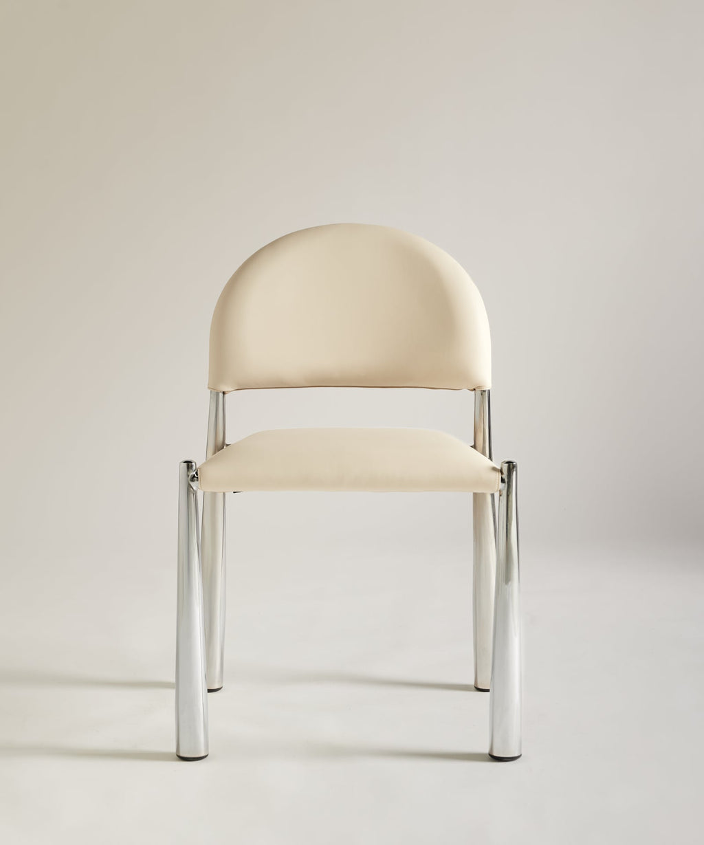 Chaise de salle à manger en métal rembourré Blair