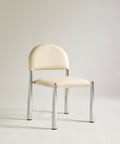 Chaise de salle à manger en métal rembourré Blair