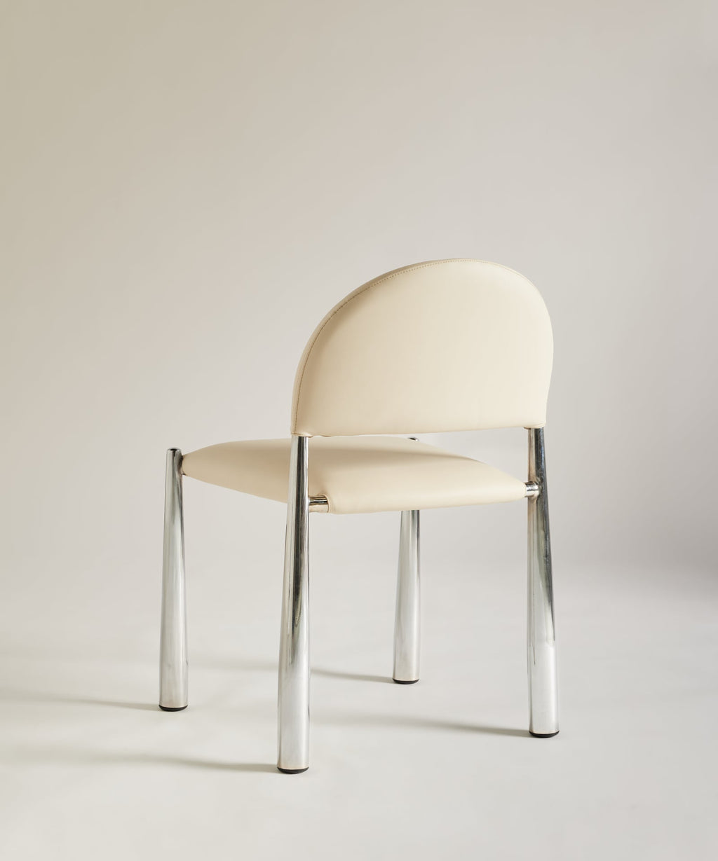 Chaise de salle à manger en métal rembourré Blair