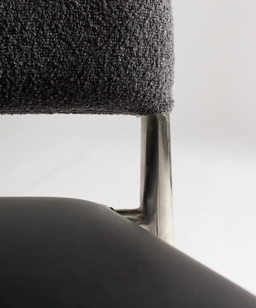 Chaise de salle à manger en métal rembourré Blair