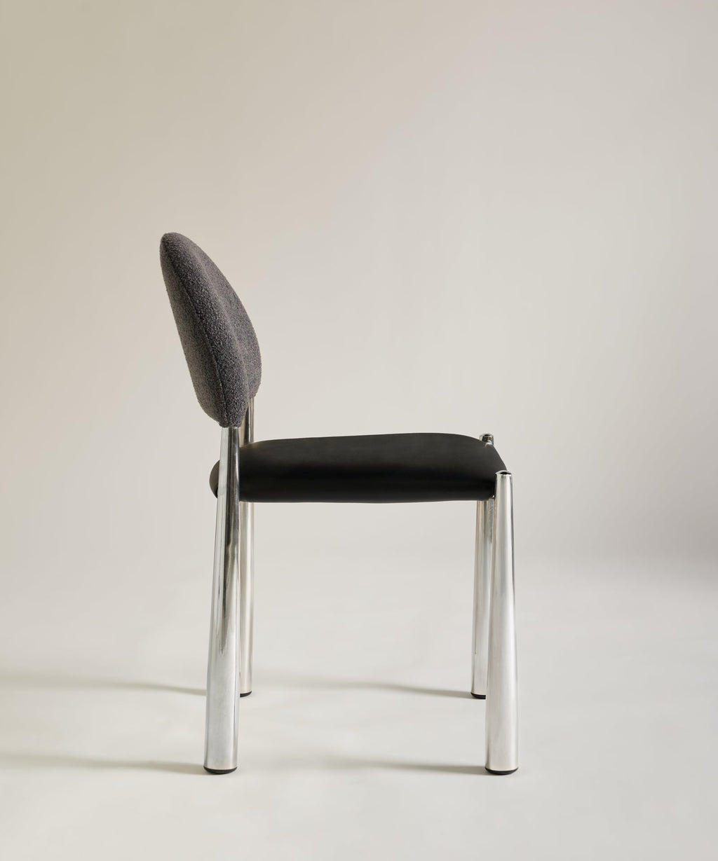 Chaise de salle à manger en métal rembourré Blair