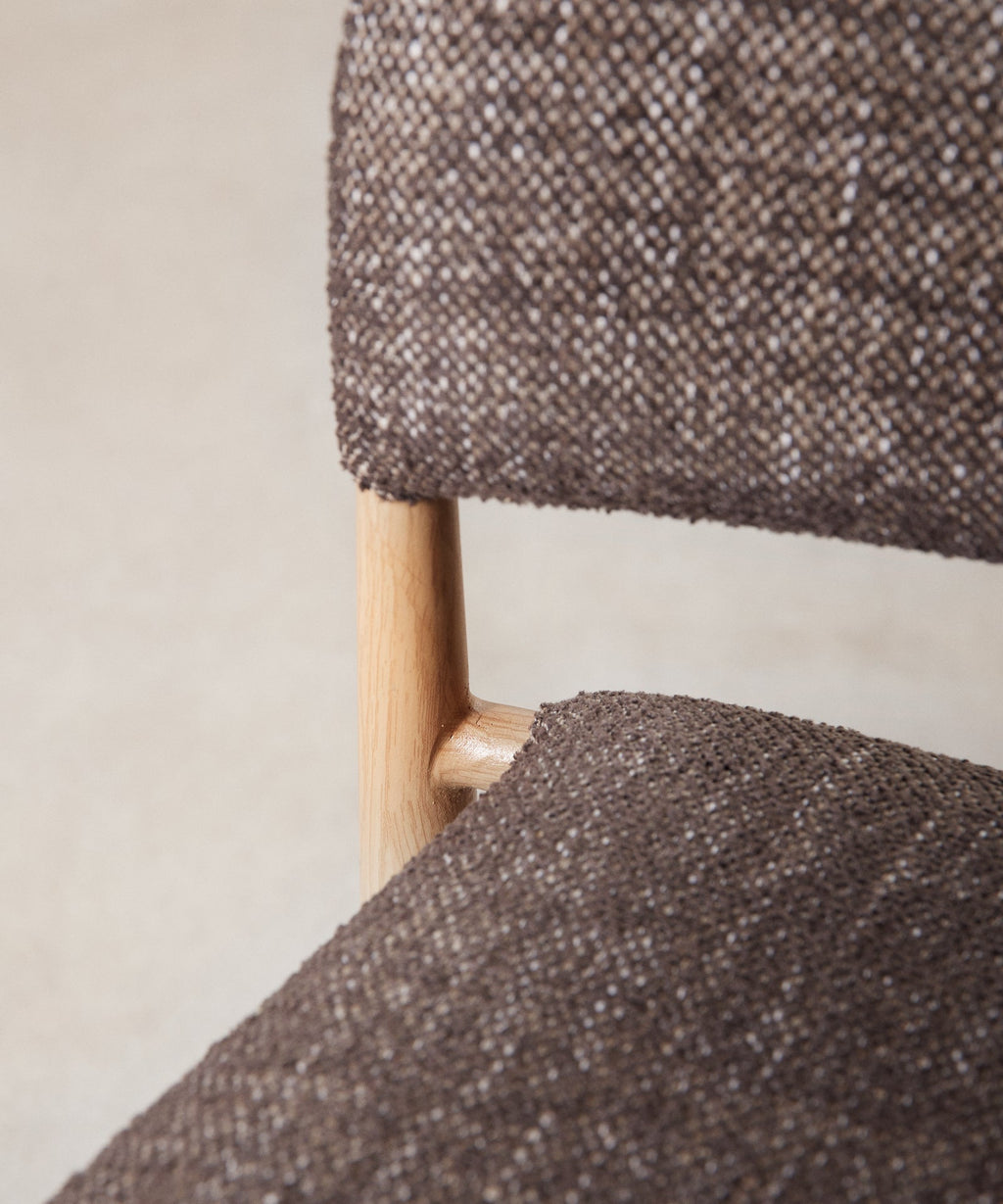 Chaise de salle à manger en métal rembourré Blair