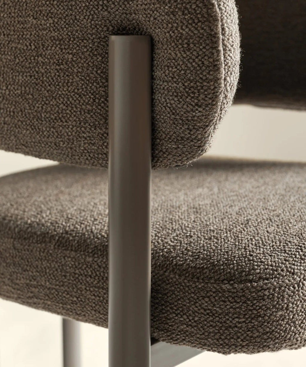 Chaise de salle à manger en tissu et métal Robbie