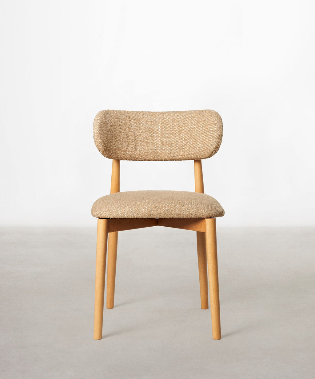 Chaise de salle à manger en bois et rembourrée Dean