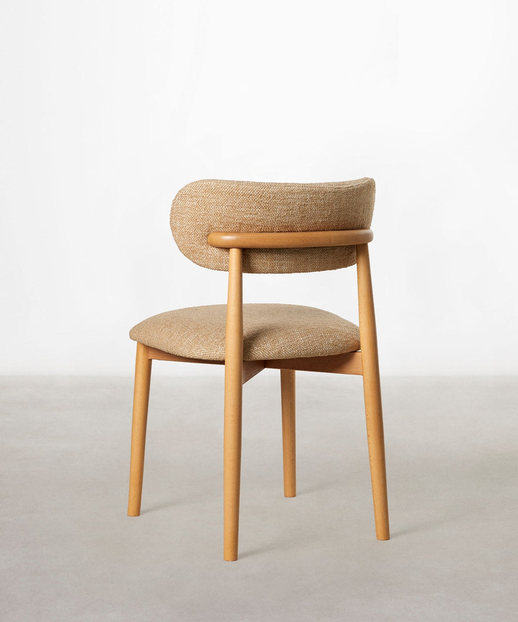 Chaise de salle à manger en bois et rembourrée Dean