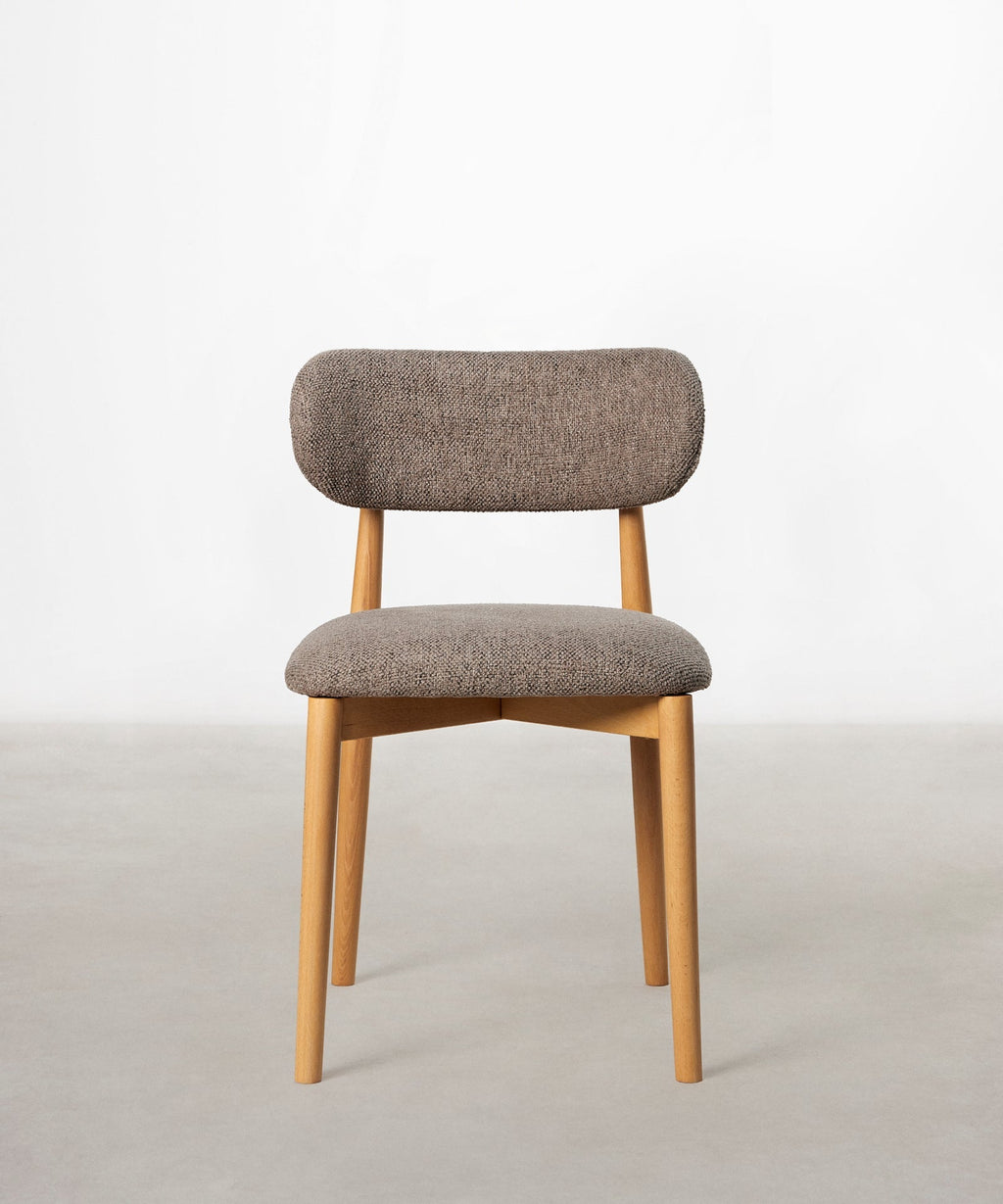 Chaise de salle à manger en bois et rembourrée Dean