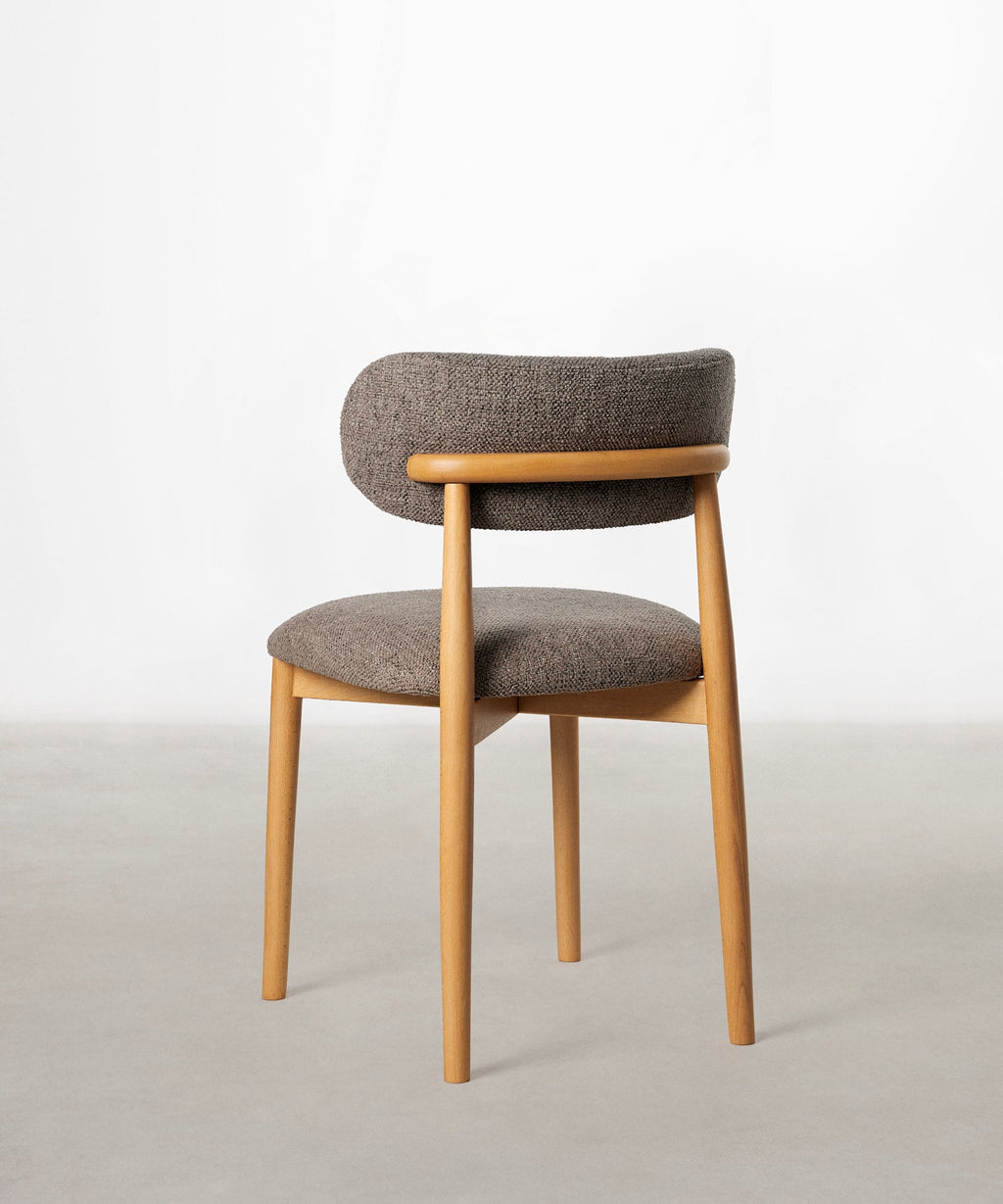 Chaise de salle à manger en bois et rembourrée Dean