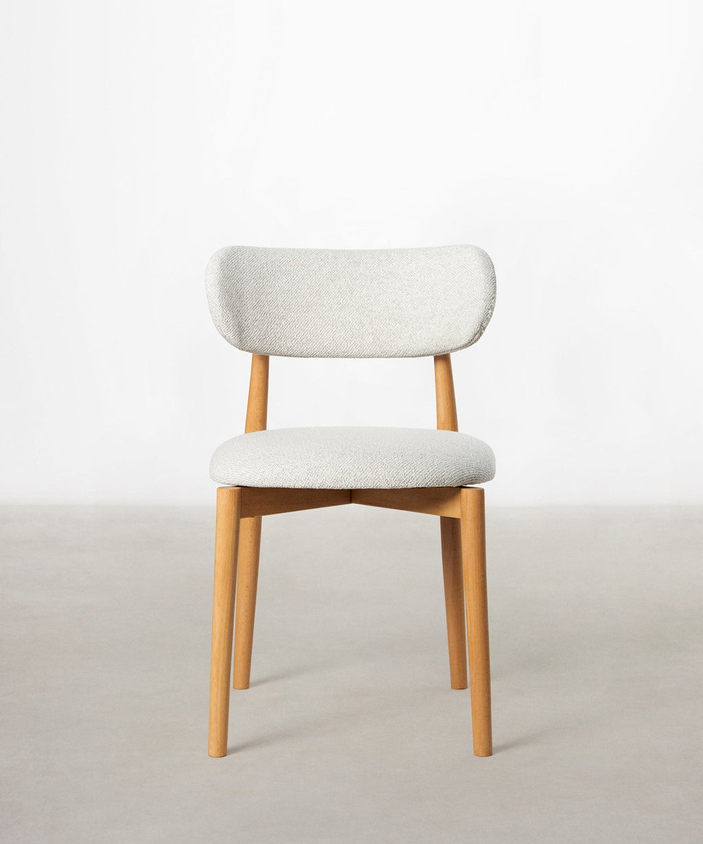 Chaise de salle à manger en bois et rembourrée Dean