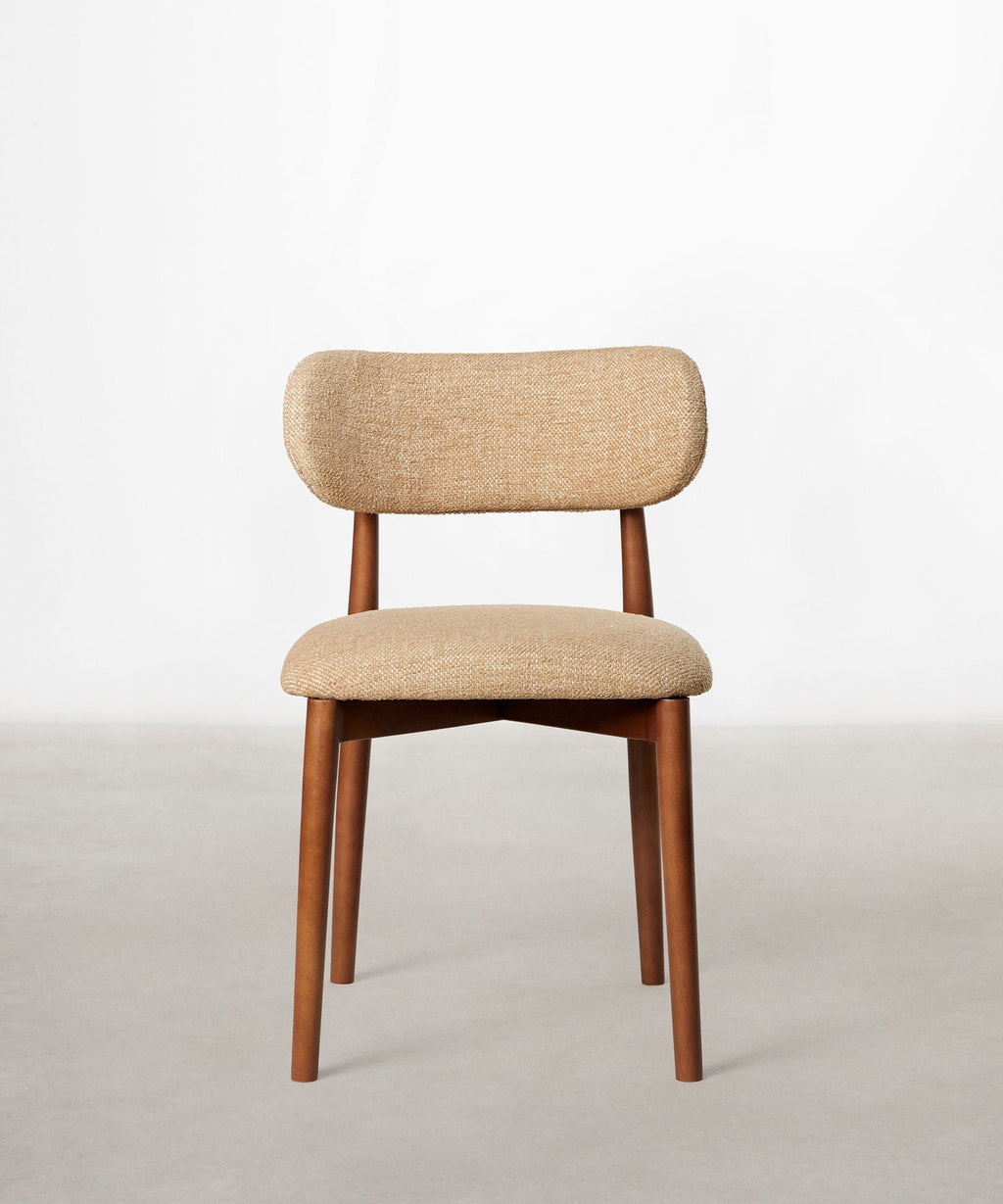 Chaise de salle à manger en bois et rembourrée Dean