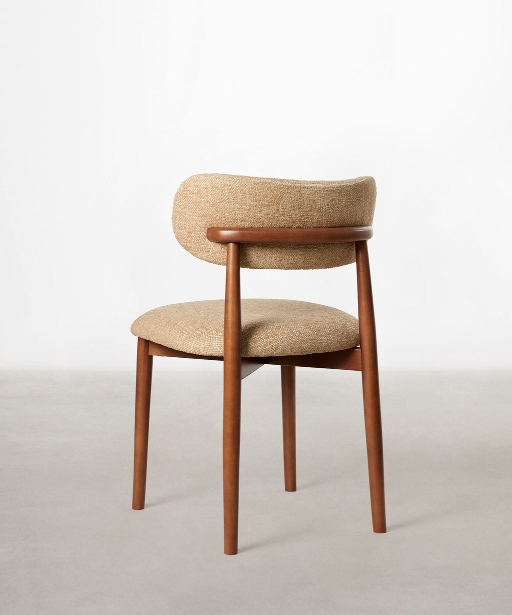 Chaise de salle à manger en bois et rembourrée Dean