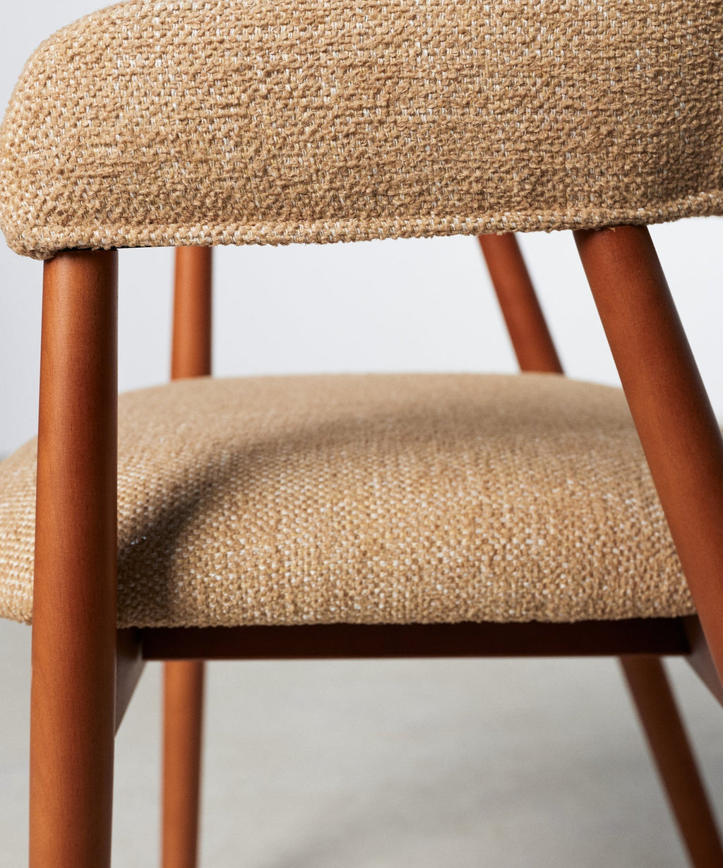 Chaise de salle à manger en métal rembourrée Tesa