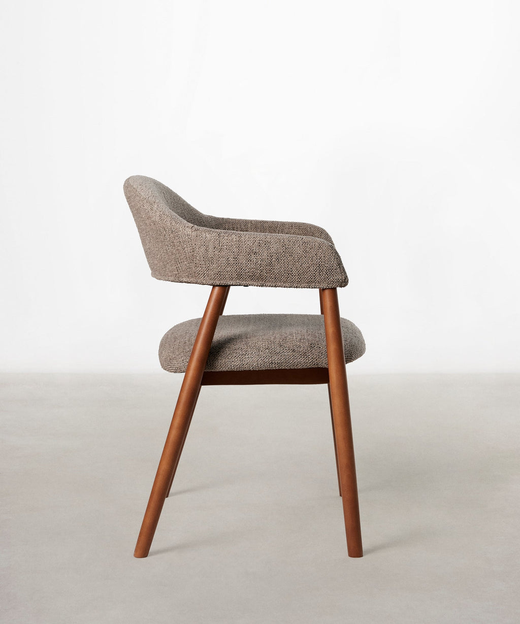 Chaise de salle à manger en métal rembourrée Tesa
