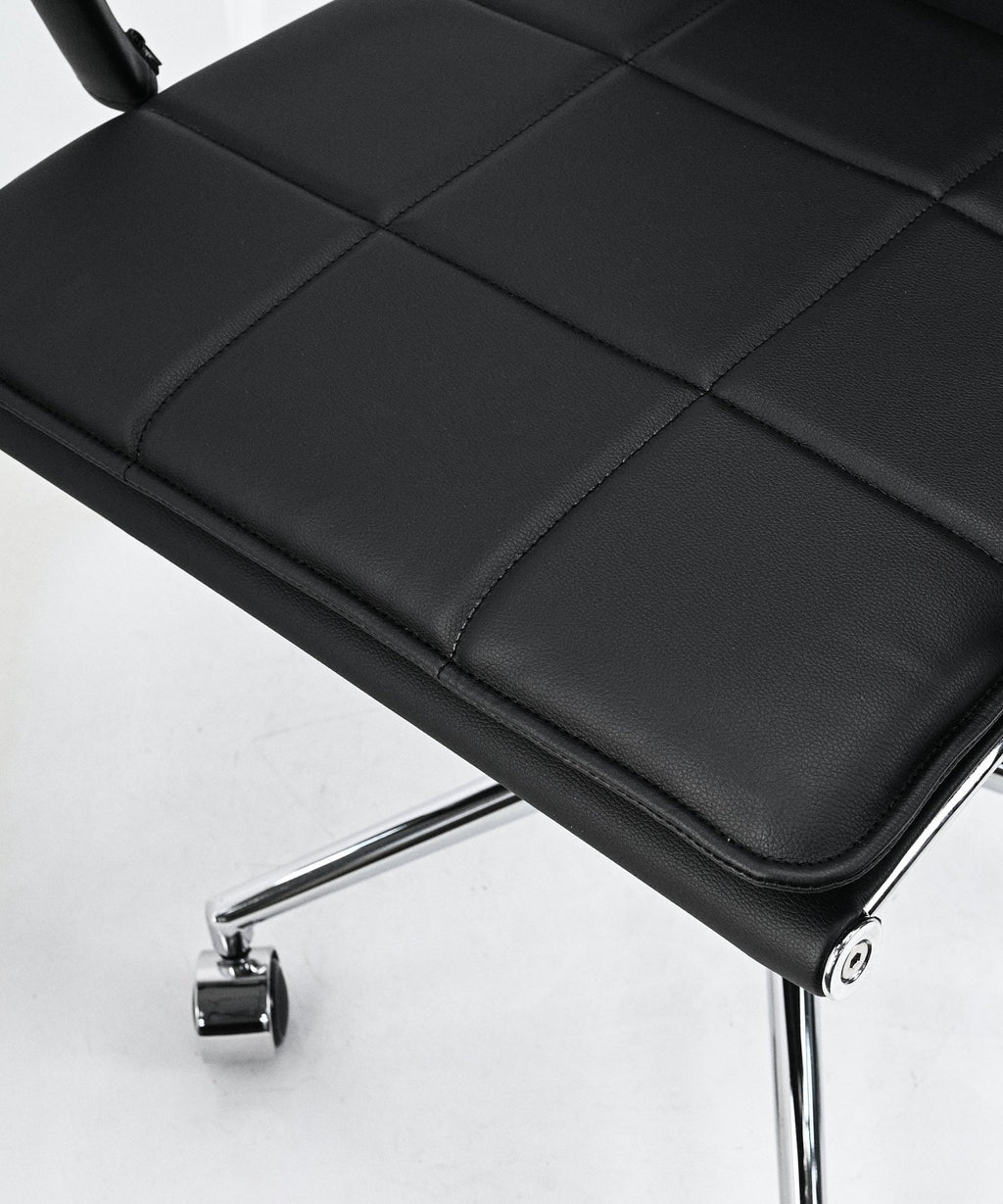 Chaise de bureau basse en similicuir Houston