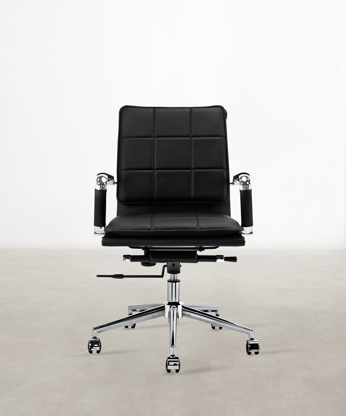Chaise de bureau basse en similicuir Houston